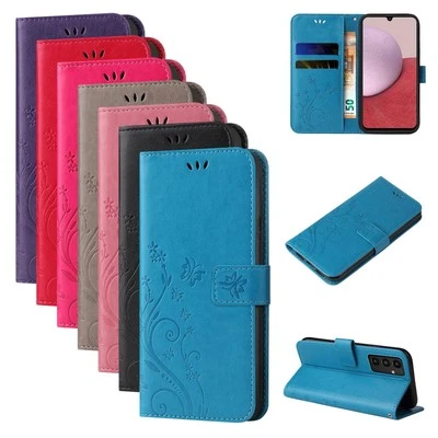 LBH TEC-EXPERT Handyhülle für Samsung Galaxy A14 / A14 5G / A15 / A15 5G Blumen 9H Displayglas