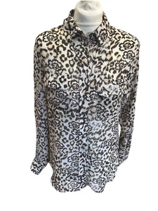 MANGO Stunning Animal Print Collared Shirt, Blouse, U.K. 10 - Picture 1 of 6