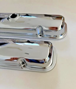 Black Friday 67-72 GTO FIREBIRD CHROME VALVE COVERS DRIPPERS Pontiac covers NEW - Picture 1 of 8