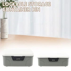Lockable Storage Container Plastic Lockable Storage Box 4 Digit Password FlqGZ - Picture 1 of 17