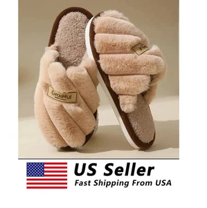 Women's Anti-slip Warm Slippers Home Indoor Comfortable Couple Slippers Fuzzy - Picture 1 of 19