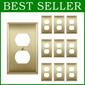 Placa de pared de metal para receptáculo dúplex, acero inoxidable - Imagen 1 de 9