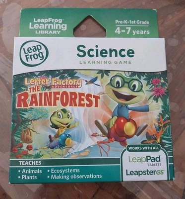 LeapFrog Learning Adventures: Letter Factory THE RAINFOREST~ Science Game - Image 1 of 2