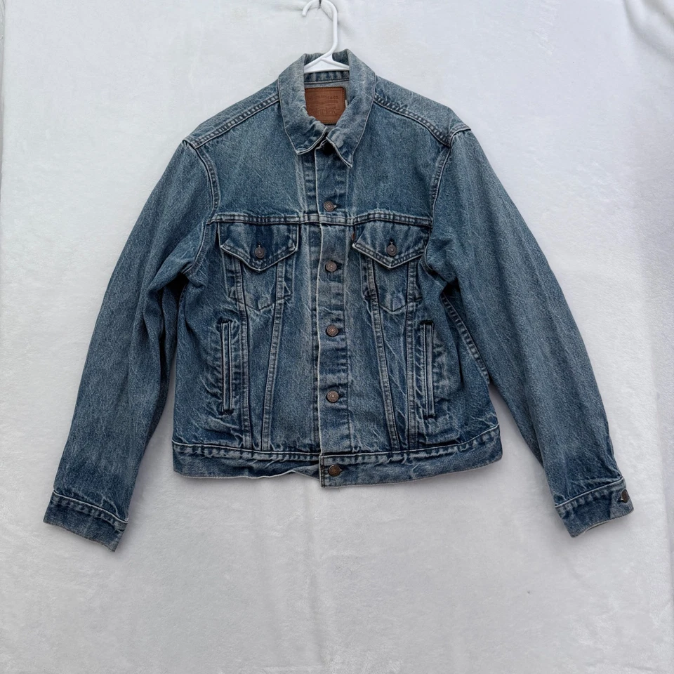Chaqueta Levis de Colección Para Hombre L Azul Cuero Tab Denim Trucker 74650 0217 Foto 1 de 4