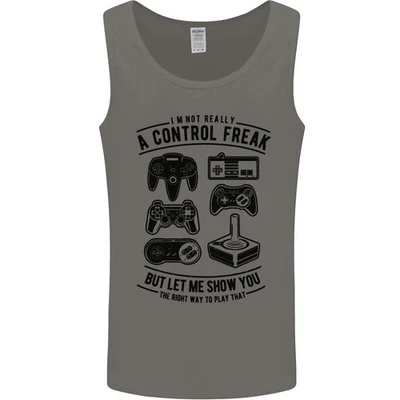 Control Freak Funny Gaming Gamer Mens Vest Tank Top - Image 1 of 4