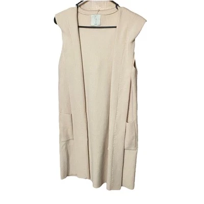 Joie Women’s Sleeveless Pocket Long Hooded Cardigan, Thick, Excellent Condition - Image 1 of 4