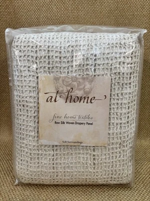 "Panel de cortina de cortina tejido individual de seda cruda Soft Surroundings 48""x84""" Foto 1 de 4
