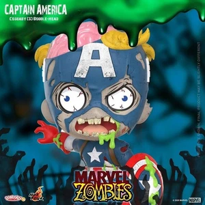 Figura azul pequeña sin escala Hot Toys Cosbaby Marvel Zombies Capitán América - Imagen 1 de 3