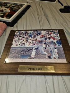 Pete Rose handsignierte 11x14 Plakette - Bild 1 von 2