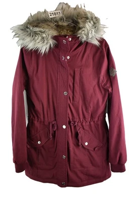 Chaqueta parka roja HOLLISTER talla M para mujer elástica con capucha informal al aire libre Foto 1 de 4