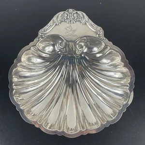 Plato con forma festoneada chapado en plata vintage o antiguo, con 3 pies en la parte inferior - Imagen 1 de 12