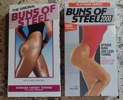 BUNS OF STEEL 2000 and THE ORIGINAL VHS tapes Intense Toning videos - Image 1 of 4
