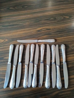 Serie 12 Couteaux Entremet Métal Argenté François Frionnet Style Marly (L3) - Photo 1/4