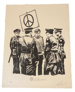 Shepard Fairey (Obey Giant) Obey With Caution signierter limitierter Druck 13" x 17" - Bild 1 von 6