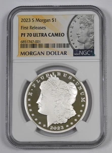 2023-S $1 Proof Silver Morgan Dollar NGC PF 70 Ultra Cameo First Release 001 - Picture 1 of 2