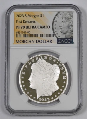 2023-S $1 Proof Silver Morgan Dollar NGC PF 70 Ultra Cameo First Release 001 - Image 1 of 2