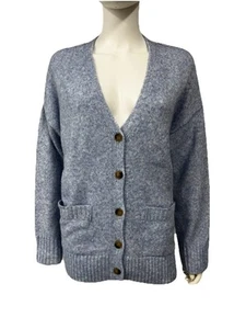 Ella Moosblau Oversize Geek Prep Freizeit Cardigan Pullover Damen Large " - Bild 1 von 10