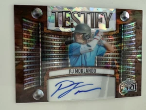 PJ Morlando 2025 Blattmetall Baseball Zeugnis AUTO 2/10 RC - Bild 1 von 2