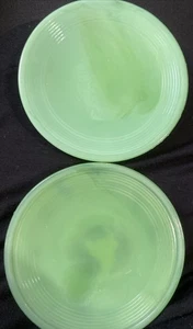 Akro Agate Toy Tea 2 Dishes Green Plates Saucer Mini Plate2 - Picture 1 of 9