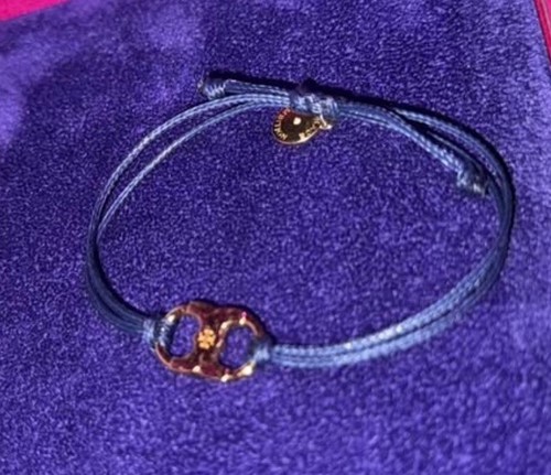 Bracciale regolabile Tory Burch blu navy e oro