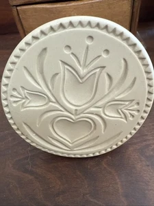 Vintage 1996 Brown Bag Cookie Art Stamp Tulip & Heart Design Folk Art No 17 - Picture 1 of 5