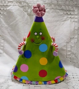 Department 56 Party Hat Napkin Card Holder Ceramic Rare HTF Happy Birthday - Picture 1 of 12
