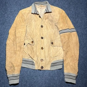 Giacca blouson vintage pelle scamosciata patina invecchiata caccia fienile piccolo anni 60 - Foto 1 di 11