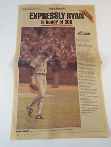 Expressly Ryan In Honor of 300 Nolan Ryan Newpaper From Dallas Morning News 1990 - Picture 1 of 1