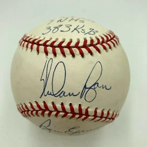 Nolan Ryan Signed Heavily Inscribed STAT Baseball JSA COA - Picture 1 of 6