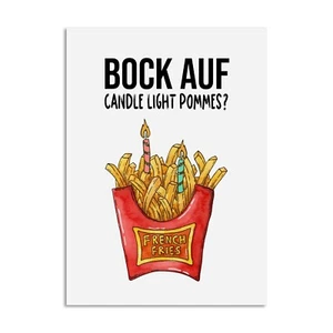 Valentinskarte CANDLE LIGHT POMMES Postkarte Valentinstag Geschenk - Bild 1 von 4