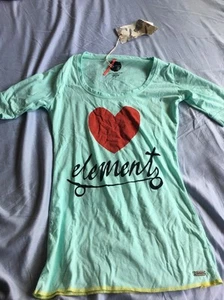 Nueva camiseta orgánica para mujer Element, azul verde talla S - Imagen 1 de 4