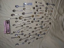 Lot of 51 Spoons Decorative Collectible Spoon Collection Various Places & Metals