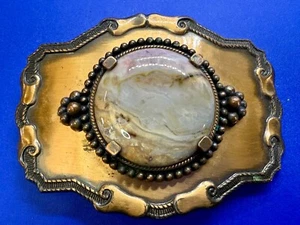 ¿Jaspe enmarcado occidental? Centro de mesa de piedra hebilla de cinturón O para dólar de plata - Imagen 1 de 19