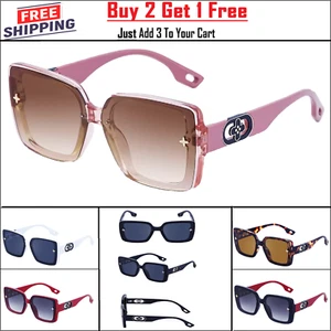 Gafas de sol para mujer "Extremas" moda rectangulares sin montura gruesas retro hoja de trébol - Imagen 1 de 25