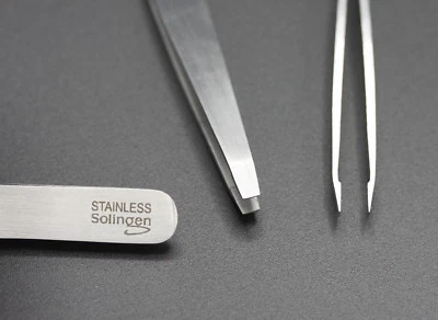 Pinzette gerade 10 cm Solingen Germany Rostfrei Edelstahl Zupfpinzette Stainless