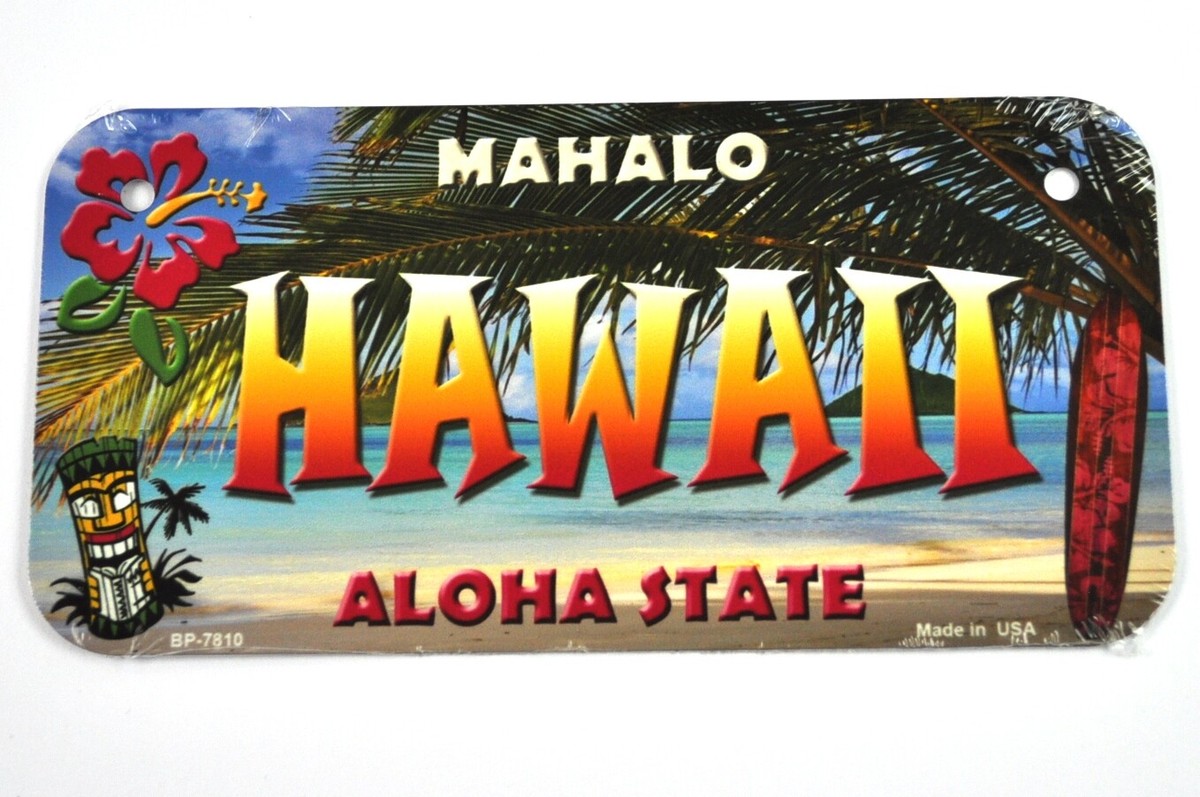 Original Hawaii Nummernschild USA - Sammlerstück Mit Regenbogen Motiv 30x15cm