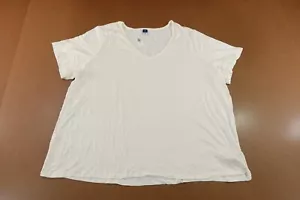Old Navy Womens Size XXL Ivory Short Sleeve Luxe V-Neck T-Shirt NWT - Picture 1 of 10