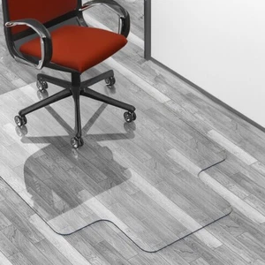 PVC Plastic Non Slip Home Office Under Chair Mat Hard Floor Carpet Protector Mat - Picture 1 of 5
