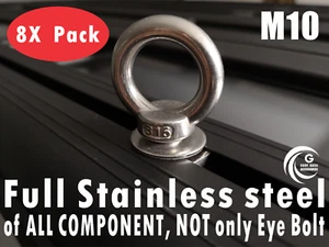 Eyebolt tie down kit for Rhino platform roof rack M10 stainless steel - Bild 1 von 16