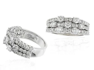 3.05 TCW Natural Diamond 14K White Gold Engagement Ring - Picture 1 of 2