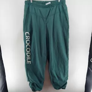 crocodile joggers women size medium green lined ankle zip drawstrings outdoor - Picture 1 of 9