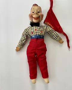 Bambola Ventriloquo Ideal Howdy Doody anni 50 sciarpa rossa occhi addormentati alta 19” giocattolo MCM - Foto 1 di 13