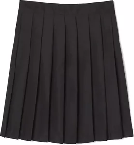 French Toast Girls School Uniform adjustable waist Tab Pleated Skirt Black SZ 18 - Picture 1 of 9