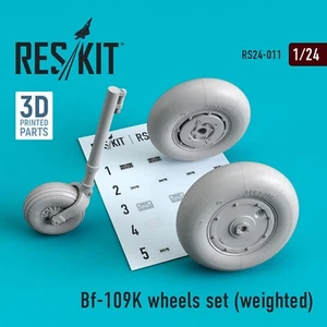 Juego de ruedas Bf-109K (ponderadas) para kit modelo plástico ResKit RS24-0011 escala 1:24 - Imagen 1 de 12