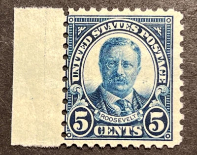 Travelstamps:  US Stamps Scott # 586 MINT OG NH  5 CENT 1924 THEODORE ROOSEVELT - Image 1 of 4