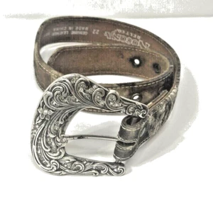 Nocona Camo Leather Belt Youth Women's Western Cowgirl Size 22 Bling Buckle - Picture 1 of 14