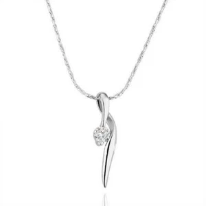 Nobile Collana Donna Gioiello Zirconia Rimorchio Placcato Oro Ø 24mm - Foto 1 di 1