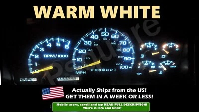Gauge Cluster LED Dashboard Bulbs Warm White For Chevy GMC 95 98 Tahoe Suburban - Image 1 of 2