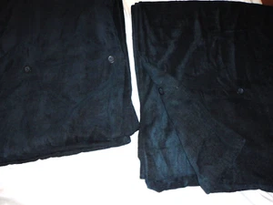 CROSCILL CHEVRON CHENILLE CLASSIC NAVY BLUE BUTTON (PAIR) CURTAINS PANELS 44X92 - Picture 1 of 7