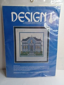 1987 Design 1 Victorian #3 House Counted Cross Stitch Kit #N262 NOS Vintage - Picture 1 of 5